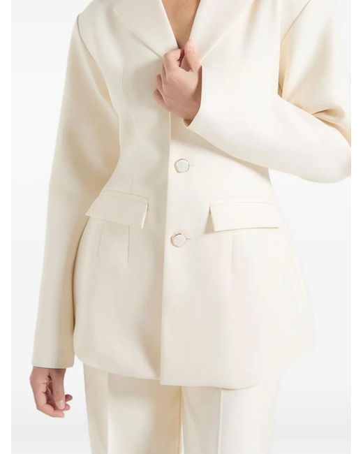 Manière De Voir White Claire Blazer mit breiten Schultern