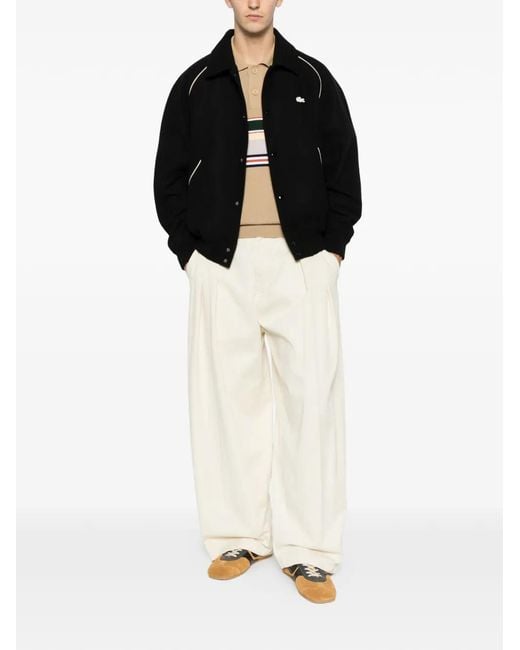 Lacoste Black Veste Bomber À Bords Contrastants for men