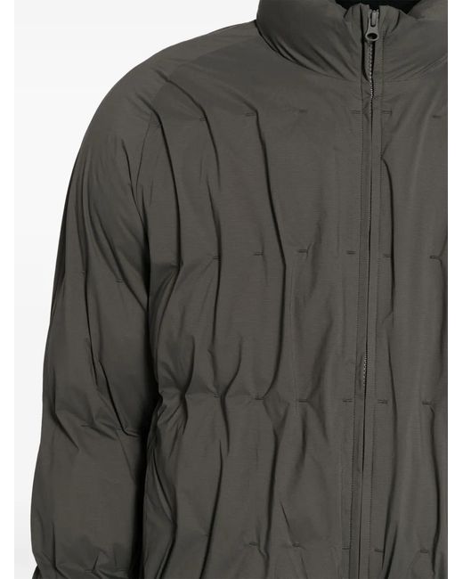 Post Archive Faction PAF Gray Decorative-Stitching Puffer Jacket for men
