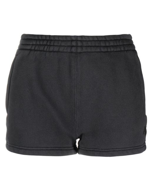 Alexander Wang Black Jersey-Shorts mit Logo-Prägung