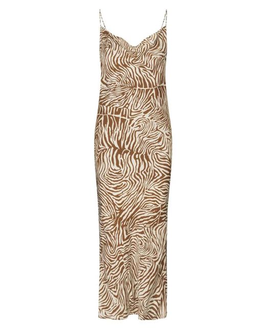 Vestido con estampado de cebra Samsøe & Samsøe de color Natural