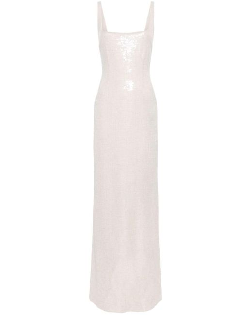 16Arlington White Neutral Electra Sequin-embellished Gown