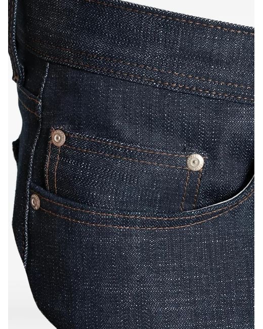 Naked & Famous Blue Weird Guy Greencast Stretch Selvedge Jeans for men
