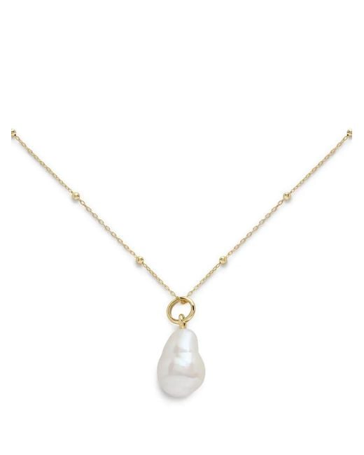 Monica Vinader Metallic 14Kt Pearl Pendant Necklace