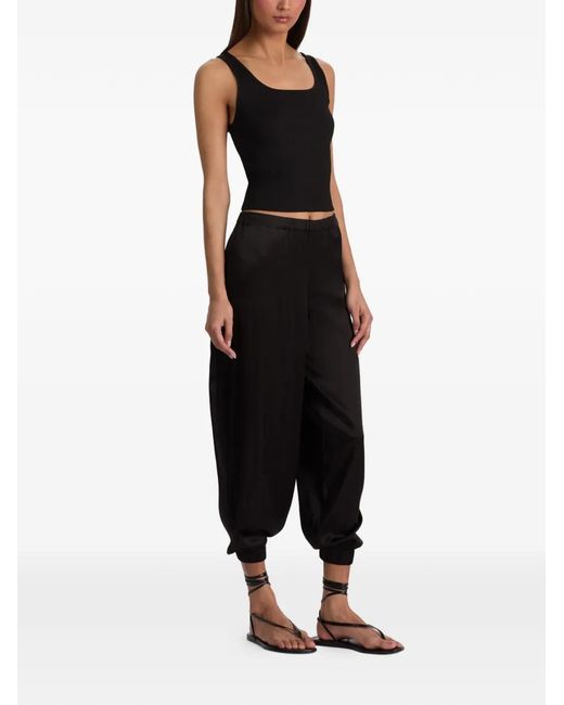Alice + Olivia Black Declan Elasticated-Cuff Trousers