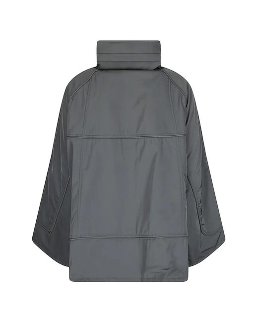 #MSM Gray Oversized High-Collar Jacket