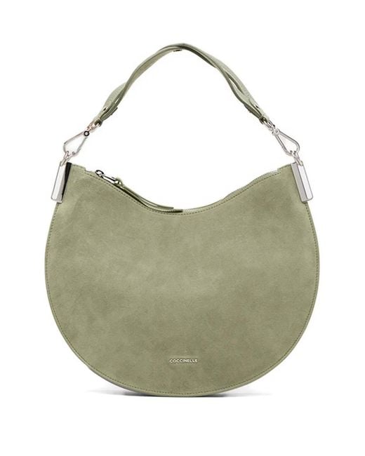 Coccinelle Green Medium Sunup Suede Shoulder Bag