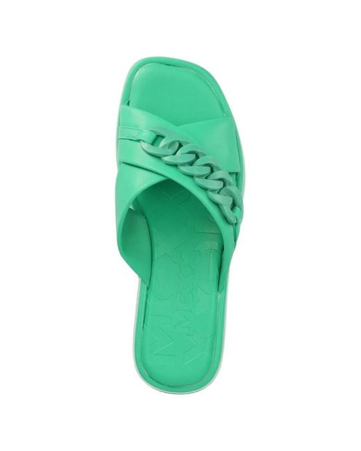 Mexx Green Lexi Chain-Link Platform Slides