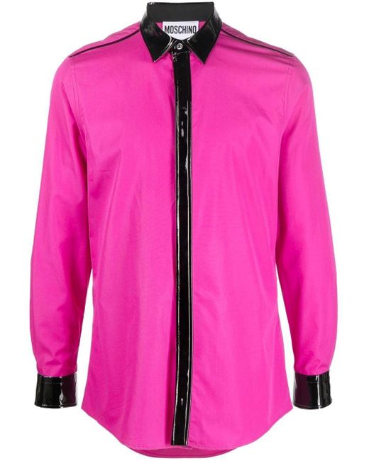 Camicia con bordo a contrasto Rosa Farfetch Abbigliamento Camicie 