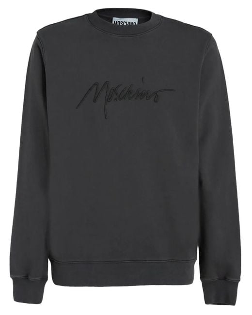 Moschino Black Logo-Embroidered Sweatshirt for men