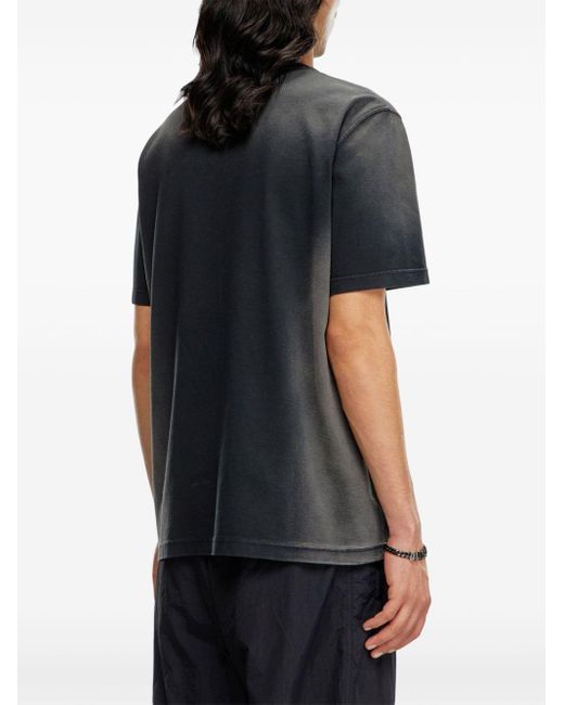 T-shirt Oval D à découpes DIESEL pour homme en coloris Black