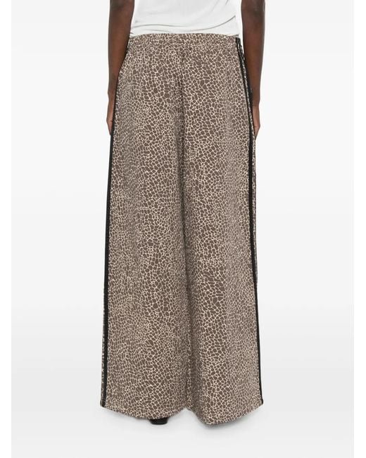Adidas Brown Striped Pattern Track Pants