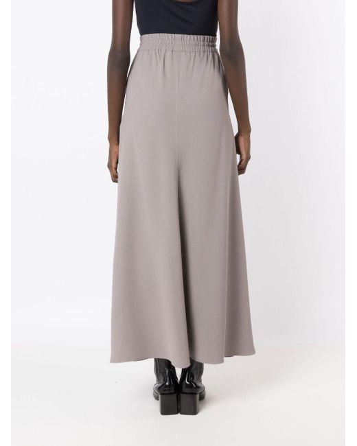 UMA | Raquel Davidowicz Gray High-waisted Crepe Maxi Skirt