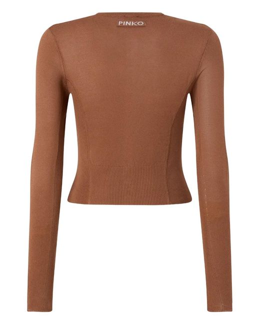 Pinko Brown Cardigan With Mother-Of-Pearl Buttons