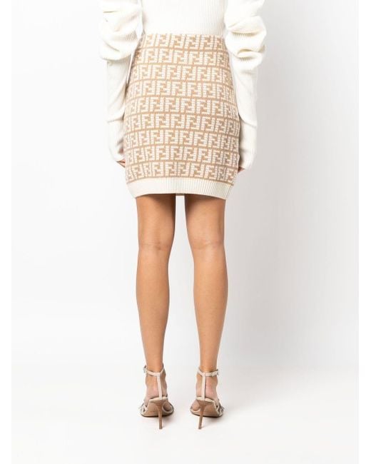 Fendi Natural Ff Crochet Skirt