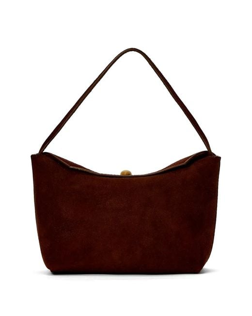Christopher Esber Purple Turnlock Suede Mini Bag