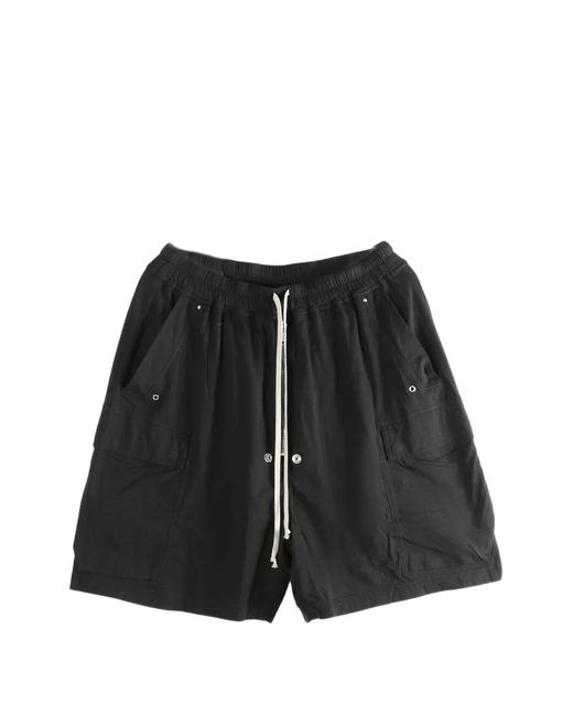 Rick Owens Black Drawstring-Fastening Cargo Shorts for men