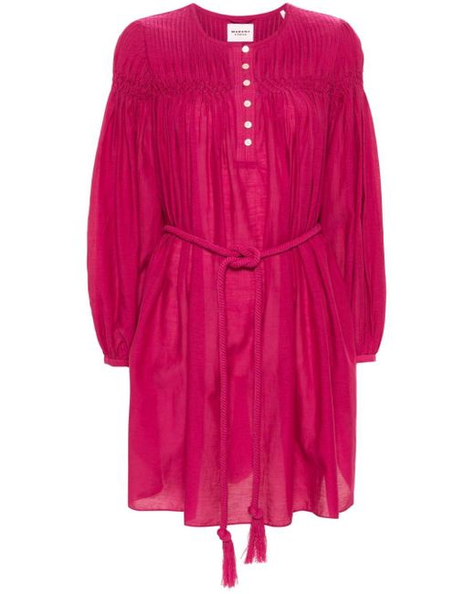 Isabel Marant Pink Adeliani Pintuck-detail Dress