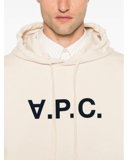 A.P.C. White Logo-Print Hoodie for men