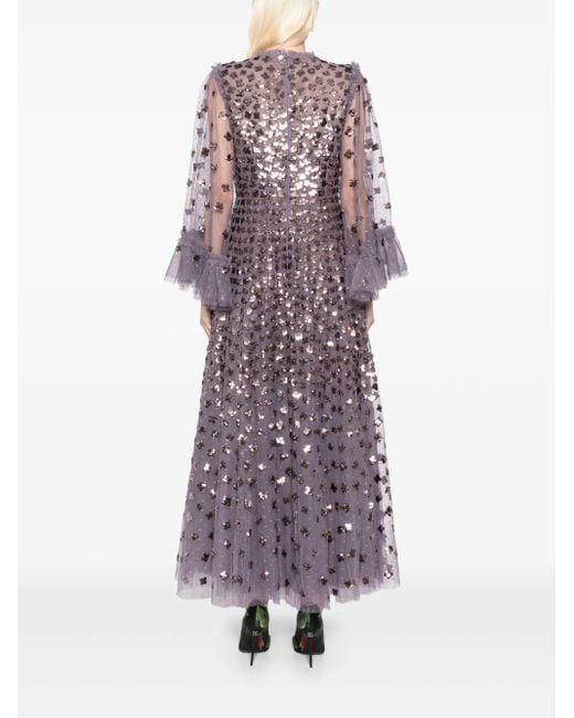 Needle & Thread Purple Glisten Maxi Dress