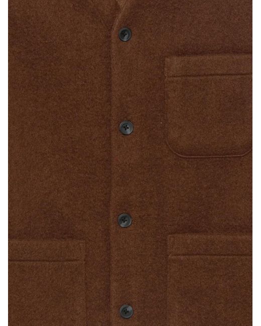 Anerkjendt Brown Button-Fastening Patch-Pocket Gilet for men