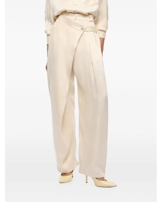 Pinko White Pantalon À Coupe Fuselée