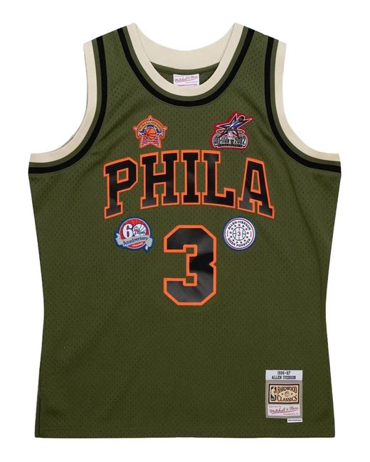 Mitchell & Ness Green Philadelphia 76Ers Flight Swingman 1996 Allen Iverson Tank Top for men