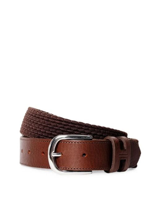 Hackett Brown Parachute Braided Belt for men
