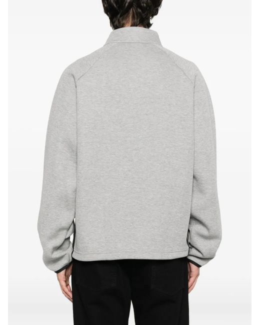 Adidas Gray Spacer Drill Half-Zip Side-Stripe Sweatshirt for men