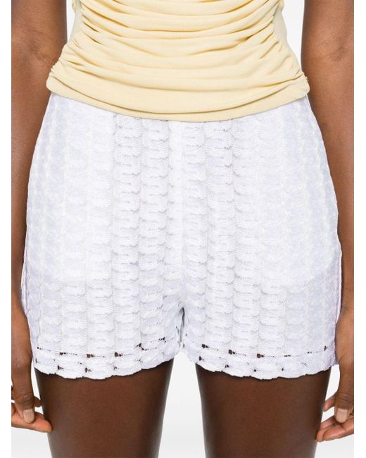 Missoni White Open-knit Shorts