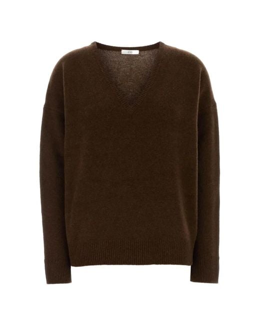 Co. Brown V-Neck Cashmere Sweater