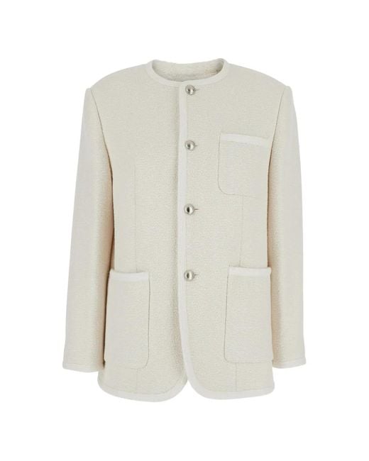 Chaqueta Sin Cuello DUNST de color White