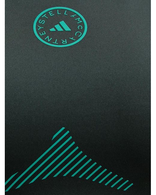 Adidas By Stella McCartney Green Logo-Detail Top