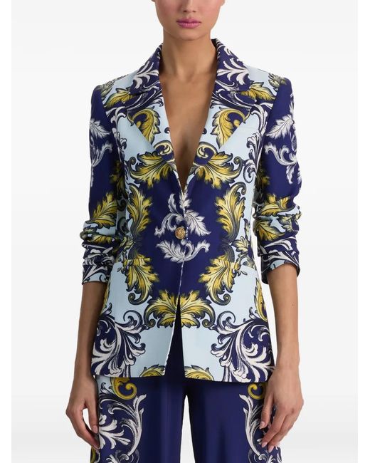 Alice + Olivia Blue Hope Print Blazer