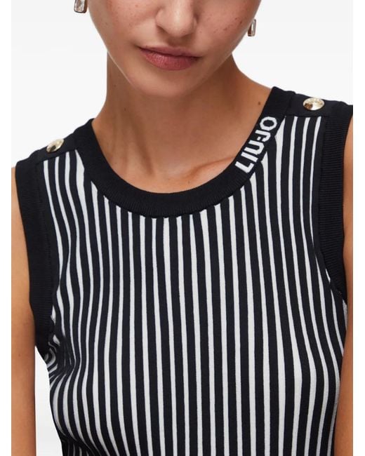 Liu Jo Black Striped Knitted Top