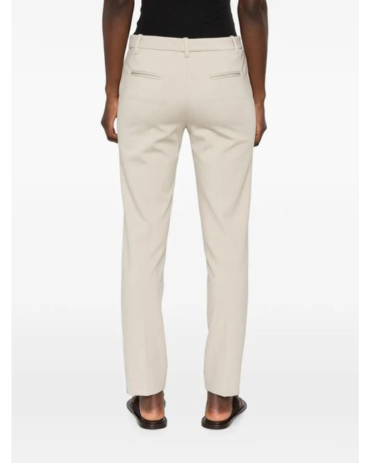 Pinko White Bello Pressed-Crease Belt-Loop Trousers