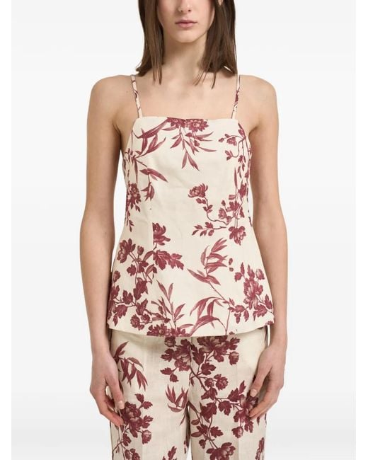 Semicouture Pink Floral-Print Top