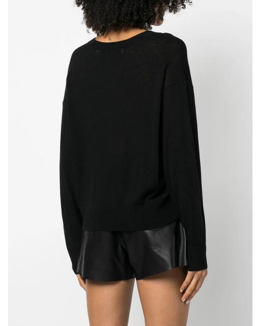 Pull En Maille Fine À Col V IRO en coloris Black