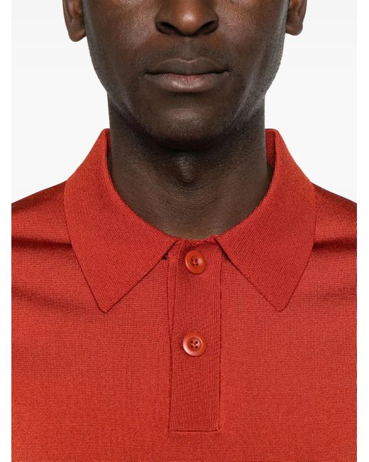 Sandro Fein Gestricktes Poloshirt in Red für Herren