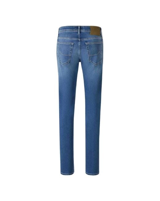 Jacob Cohen Blue Logo-Patch Jeans for men