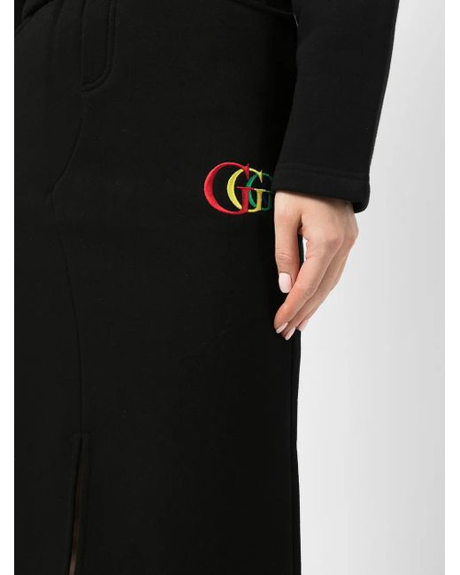 goodboy Black Logo-Embroidered Jersey Midi Skirt