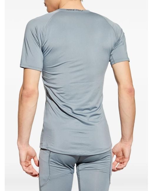 Nike Blue Pro Dri-Fit Tight Short-Sleeve Fitness Top for men