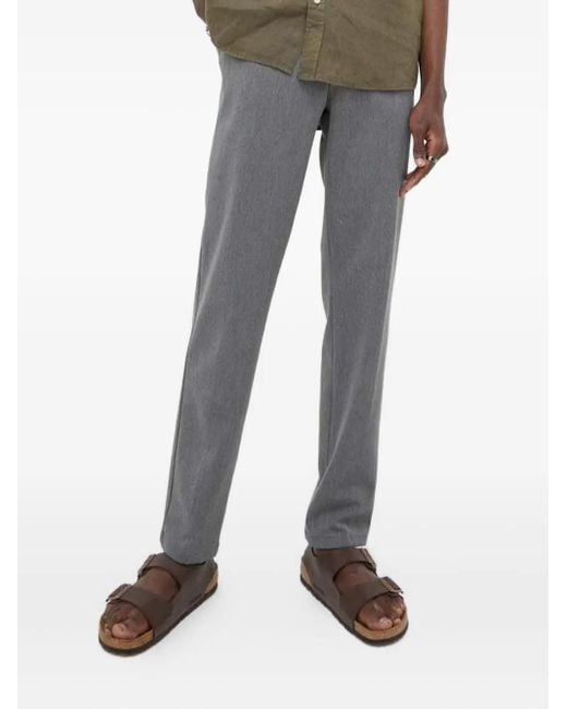 Les Deux Gray Textured Straight Trousers for men