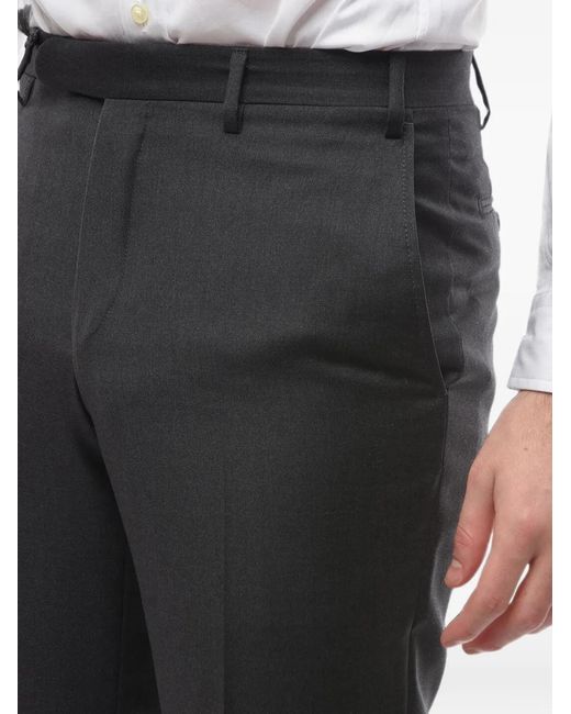 Corneliani Black Belt-Loops Trousers for men