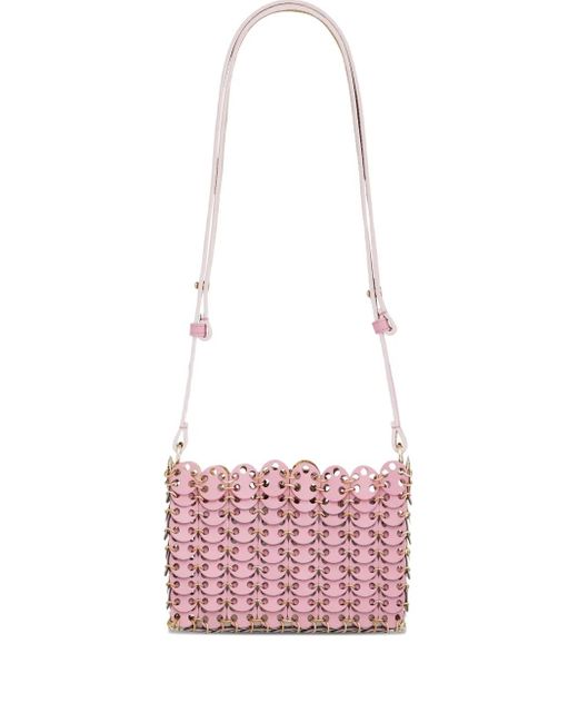Rabanne Pink Schultertasche mit Ketten