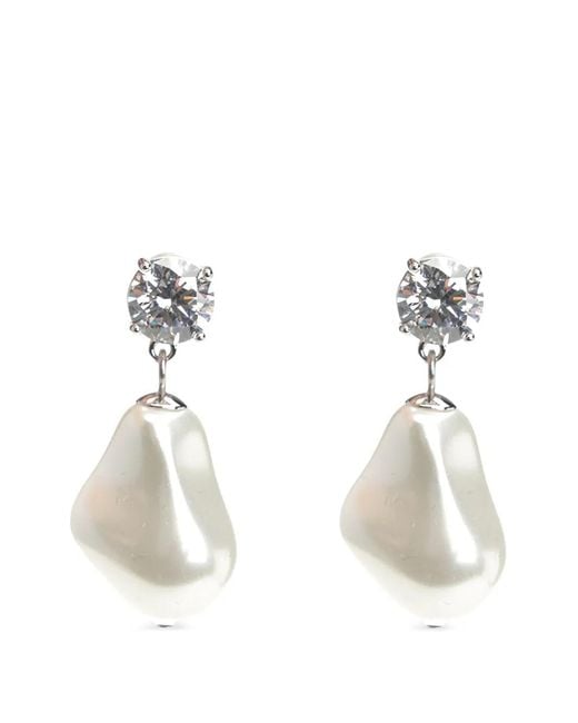 Self-Portrait White Pearl Drop Earrings