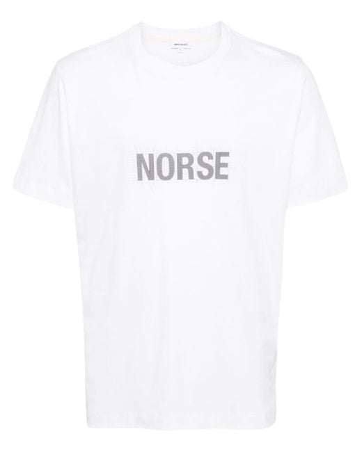 Logo-print cotton T-shirt Norse Projects pour homme en coloris White