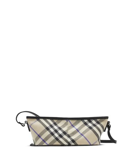 ショルダーバッグ・ポシェット [Burberry] Shoulder Bag With Check Pattern Burberry Small check-pattern Shoulder Bag | Neutrals | FARFETCH