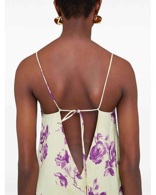 Jil Sander White Floral-Print Maxi Dress