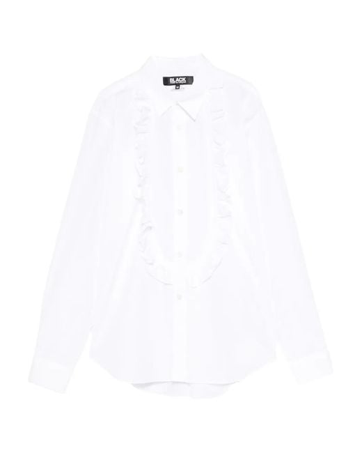 COMME DES GARÇON BLACK White Ruffled-Detail Shirt